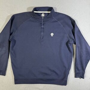 FJ FootJoy 1984 Golf Club Pullover 1/4 Zip Long Sleeve Navy Blue Mens Sportswear